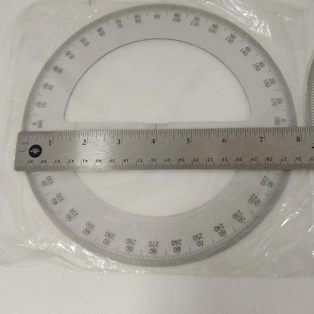 Set Of‎ 2 360 Clear Protractor Diameter Circle C-Thru Ruler Co. VTG 8